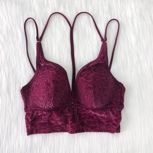 PINK Victoria’s Secret Burgundy Velvet Bralette